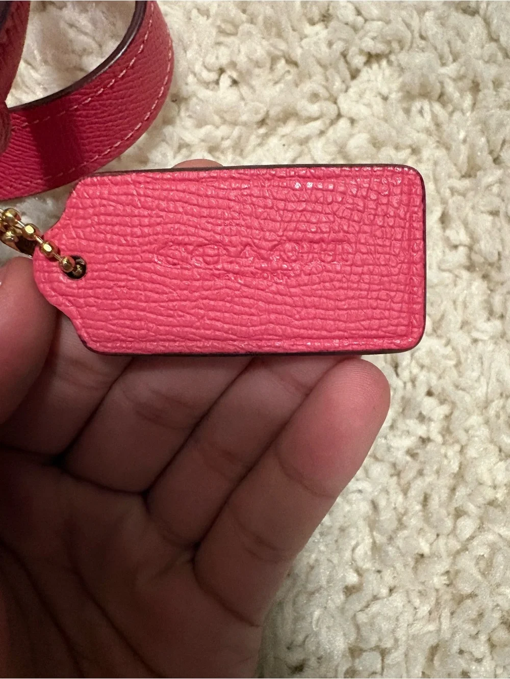 COACH Pink Pebbled Leather Backpack Crossbody